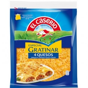 Queso rallado 4 quesos especial gratinar EL CASERIO bolsa 140 grs